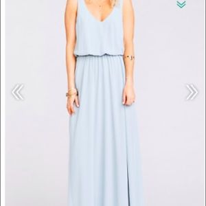 Show me your mumu steel blue chiffon dress Large